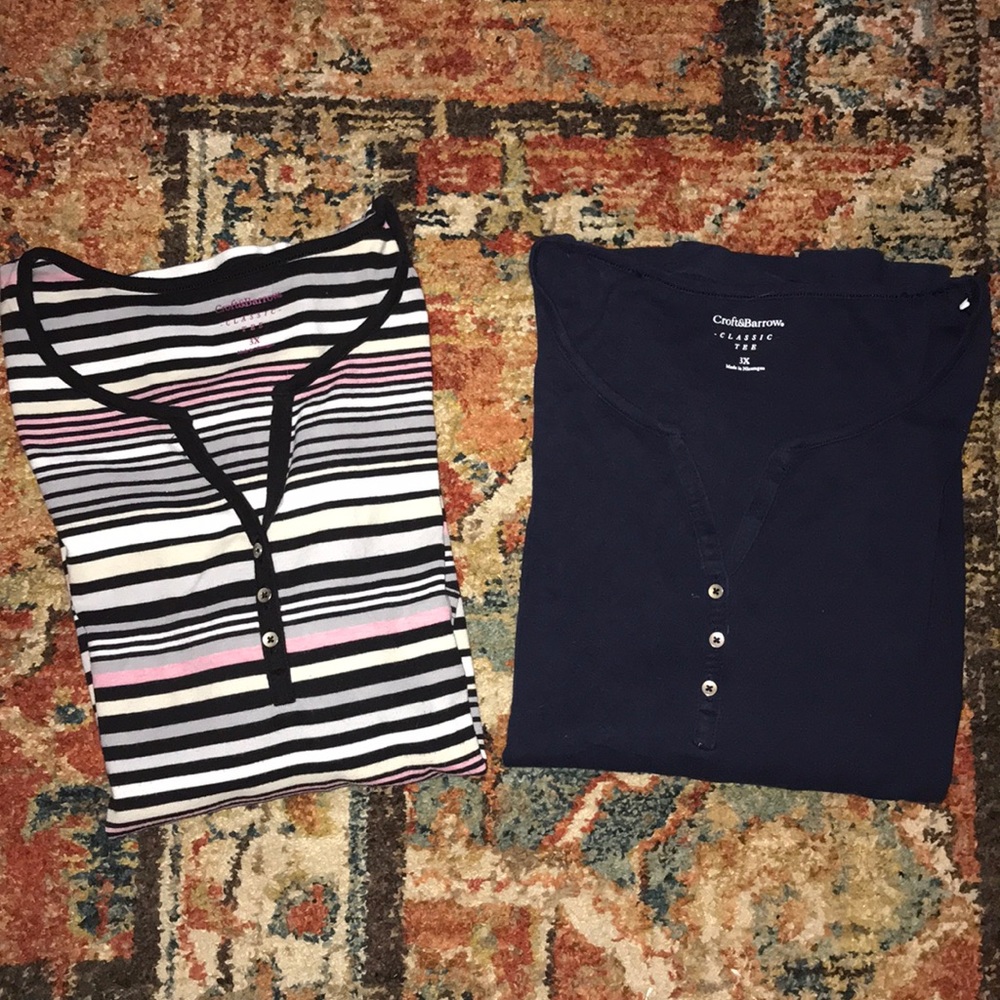 Two 3/4 Length Shirts, Size 3x